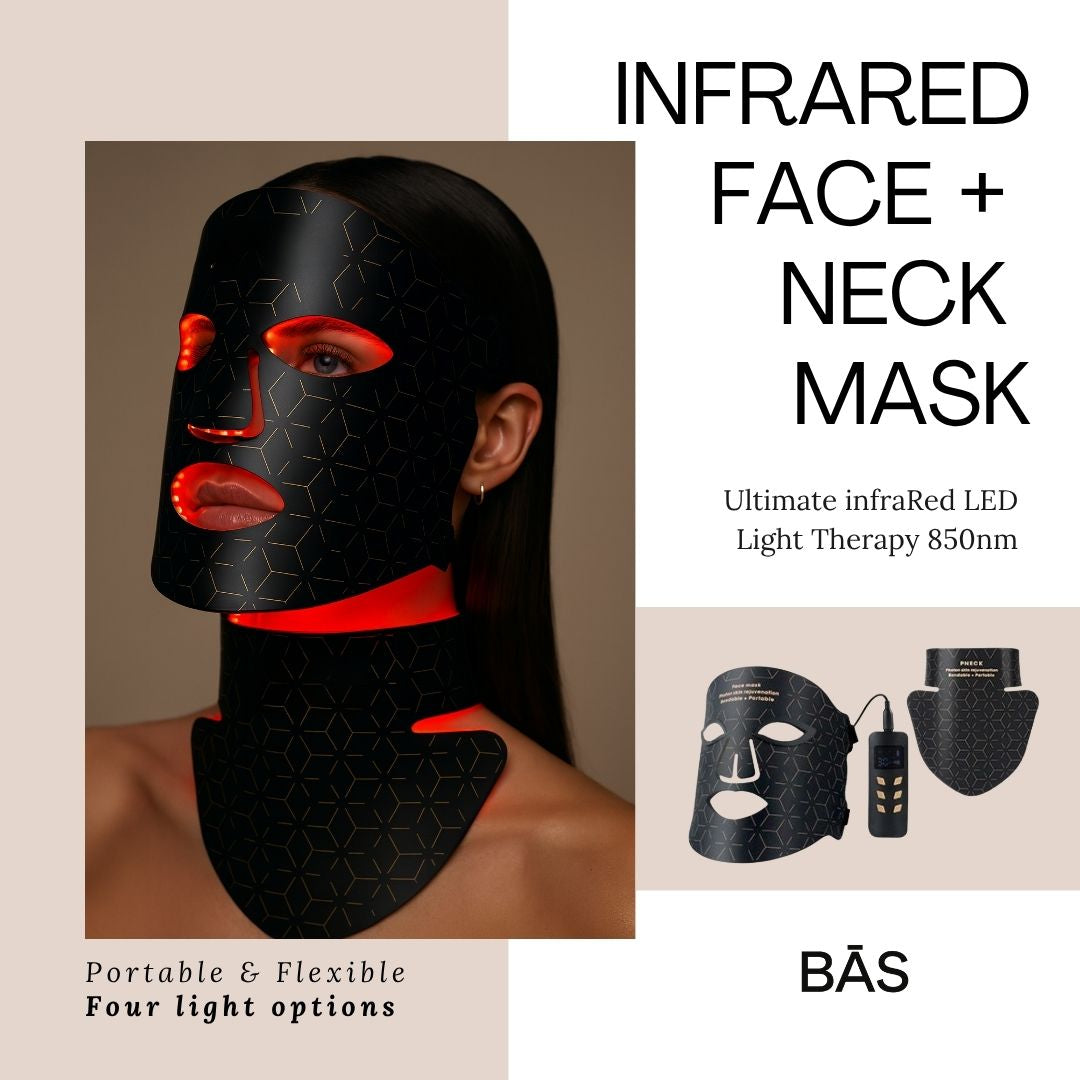 #1 Selling LED Face & Neck Light Therapy Mask Bundle | Black