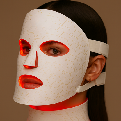 #1 Selling LED Face & Neck Light Therapy Mask Kit | White
