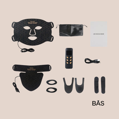 #1 Selling LED Face & Neck Light Therapy Mask Kit | White