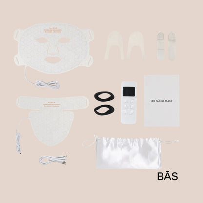 #1 Selling LED Face & Neck Light Therapy Mask Kit | White